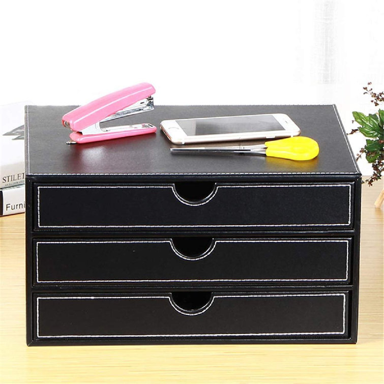 Inbox Zero Desk Organizer With 3 Drawers, Executive Office Supplies
